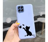 For Samsung Glaxy M33 5G Case SM-M336B Matte Soft Silicone Back Cover On Funda Samsung M33 M 33 Dinosaur Cute Cat Bumper Etui