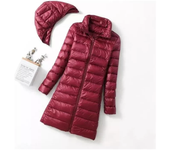 Chaqueta Plumón Mujer Abrigo Largo Cálido Plumas Ligeras，qw1