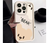 Funda de teléfono con bonito oso de dibujos animados para iPhone 11, 12, 13, 14, 15 Pro Max XR X XS 7, 8 Plus SE 2, funda mate suave de silicona a prueba de golpes