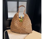 Weaving Portable Shoulder Bag Summer Vacation Package Niche Web Hollow-out Straw Knitted Underarm Bag Beach Shopper Totes