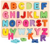 Rompecabezas de Madera Educativo para Niños, Rompecabezas de Números y Letras, Juguete de Aprendizaje Temprano, Tablero Encajable