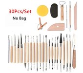 Professional 30Pcs Ceramic Clay Sculpture Polymer Tool Set Beginner's DIY Craft Sculpting Pottery Modeling Carving Kit WithBag