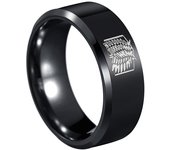 Simple jewelry 8MM beveled smooth ring laser laser free wings stainless steel ring