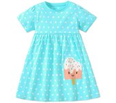 2024 Baby Girls Casual Clothes Cotton Lovely Kids Summer Dress for Toddler Infant Children 2 to 7 years
