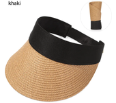 Sombrero de Playa portátil plegable, sombrero para el sol de Ala Ancha, Gorra de paja informal rollable para Verano, Viseras para Mujer