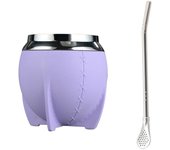 Taza de Yerba Mate de 280ml, viene con 1 pajita de aislamiento portátil, botella de agua de acero inoxidable