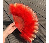 Vintage Sweet Fairy Girl for Lolita Costume Accessories Handmade Dance Hand Fan Feather Folding Fan Wedding Gift Party Decor
