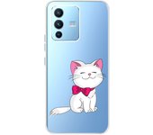 Silicone Case For Vivo V23 5G Phone Case Clear Soft TPU Cute Cat Flowers Capa Shell On Vivo V 23 V23 Pro V2130 Silicone Cases