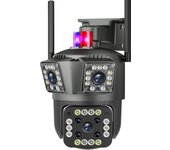 KEPEAK 9MP HD WiFi Cámara de Seguridad, Zoom 10X, Tres Pantallas, Cámara PTZ, Detección Humana, Seguimiento Automático, al aire libre IP CCTV Protección de Seguridad Survalance Cam