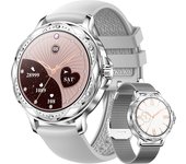 2025 SANLEPUS Women's Smart Watch, 1.2" Sports Smartwatch with 100 Sports, Receive and Answer Calls, Pedometer and Health Monitor for Heart Rate, Blood Oxygen and Sleep, IP67 Waterproof, Compatible with Android iPhone, Steel and Silicone Double Straps