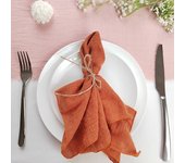 Set of 6  Terracotta Sewing Cloth Napkins Cotton Factory Wholesale Fabric Serviette Gauze Table Towels Wedding Decoration Easter