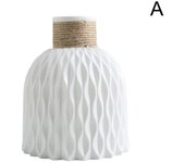 Florero de plástico de cuerda para decoración del hogar, maceta de bricolaje para sala de estar, vajilla de flores de imitación de porcelana, adornos