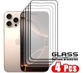 4pcs For iPhone 16 Pro Max Glass iPhone 16 15 14 13 Pro Max Tempered Glass Full Cover Glue 9H Screen Protector iPhone 16 Pro Max