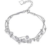 Pulsera 925 plata cuentas para mujer, brazalete bola suerte ajustable, hueco lujo, regalo boda