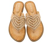 Sandalias de Mujer Primavera 2025 Zapatos de Verano con Cristales y Perlas
