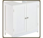 Mueble para Debajo del Lavabo o Fregadero Armario de Baño de Madera Armario de Almacenaje 60x30x60cm Blanco