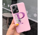 Fashion Rose Initial Letter Phone Case For Xiaomi Poco X5 5G PocoX5 Pro Soft Silicone TPU Back Cover For Poco X5 Pro X 5 X5Pro