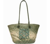 Luojia Straw Weaving Bag Women's 2025 New Knitted Vegetable Basket Large Capacity One-Shoulder Tote Bag Beach Vacation Beach Bag