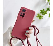 For Xiaomi Redmi Note 12 Pro 5G Note 11 Pro Candy Color Square Liquid Silicone Phone Case Crossbody Necklace Lanyard Strap Cover