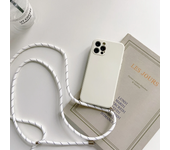 Funda de teléfono de silicona líquida con cordón y correa para collar cruzado para iphone 16 15 14 13 12 MiNi 11 Pro X XR XS Max 7 8Plus