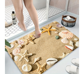 Ocean Coastal Print Bath Mat Soft Doormat Super Absorbent Anti Slip Diatomite Rug Washroom Carpet Shower Room Indoor Doormats