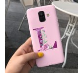 Samsung Galaxy A6 Plus 2018 Case Cute Letter Flower Soft Silicone Cover For Samsung A6 2018 A 6 A6Plus Back Protective Cases