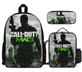 Call Of Duty Modern Warfare Backpacks 3 Piece Set Kids Bookbag School Bag with Lunch Bag And Pencil Case for Boys Girls