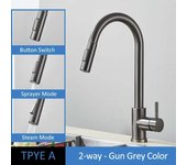 Quayanre nickel chrome draw out single handle H/C/kitchen water mixer pause kitchen faucet