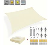 Vela de Sol Impermeable para Exteriores con Accesorios de Fijación Rectangular y Cuadrada para Jardín Piscina Ventana Coche Material Poliéster Hecha en China