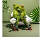 Resin Crafts Ornament Hot Sale American Sofa Couple Kiss Frog Creative Small Sculpture Lover
