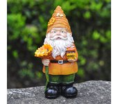 White beard dwarf resin home crafts creative ornament sunflower bee old man ornament