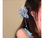 Exquisite Elegant Flower Tassel Hair Grab Crystal Luxury Flower Hair Shark Clip Pearls Fairy Bridal Headwear Hair Jewelry
