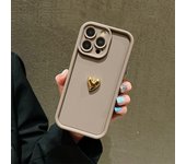 3D Gold Heart Silicone Soft Phone Case For iPhone 15 14 13 12 11 16 Pro Max XS XR 7 8 Plus SE 2020 Shockproof Candy Matte Cover