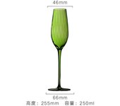 Nordic Green Flared wer Wine Champagne Crystal Gobles tail Martini Ribbed Glasses Barware