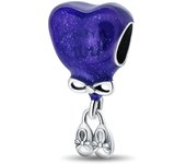 925 Sterling Silver Galaxy Blue Stars & Heart-Shaped Beads Fit Pandora Original Bracelet Charms Beads Women's Jewelry Gift