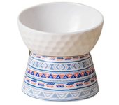 Bohemian Style Ceramic Cat Bowl Creative Cute Dog Food Feeding Basin Non-slip Anti Tipping Pet High Foot Bowl Kitten Puppy