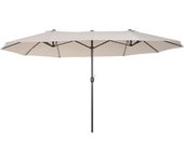 Sombrilla Parasol Doble para Jardín 4,55x2,65x2,38 m Sombrilla Gigante Anti UV con Manivela para Exterior Patio Terraza Piscina Color Gris