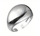 Women's Gothic sterling silver open ring, smooth surface, elegant jewelry accessories, luxury gift