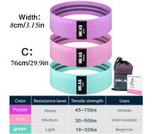 AS 3PCS Rubber Elastic Yoga Resistance Set Hip Circle Expander Bands Gym Fiess Booty Band Home Workout