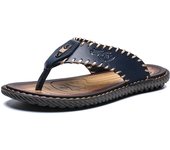 Casual Men's Flip-Flops Comfort Leather Beach Walking Slippers