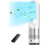 Acoolir Ventilador de Torre, Ventilador Torre Silencioso Seguro sin Aspas, Oscilación de 80°, 8 velocidades, Temporizador 8H, Ve