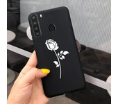 Silicone Phone Case For Samsung Galaxy A21 Case Back Cover Coque Fundas Samsung A21 A21S a 21 S Protective Bumper Flowers Shell