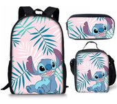 3PC Set stitch backpack With Lunch Bag Pencil Case Cute Backpack Cartoon Game Backpack Laptop Backpack Lightweight
