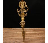 Gold Lord Ganesha Buddha Statue Vajra Pestle Elephant God Sculpture Ganesha Statue Brass Buddhist Utensils Decorative Statue