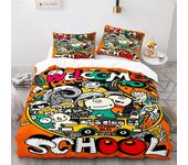 Graffiti Hip Hop Modern Street Art Bedding Set Boys Girls Twin Queen Size Duvet Cover Pillowcase Bed Kids Adult bedding
