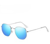 Nuevas gafas de sol polarizadas poligonales con estilo, montura de gafas anti-azules de metal