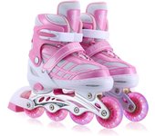 Línea para Niñas, Patines para Niñas niños Ajustables con Ruedas Luminosas para Niñas y Niños Principiantes