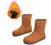 Nuevas botas apilables versátiles casuales botas cortas retro de fondo plano botas de mujer de terciopelo