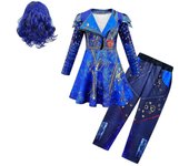 Descendants 3 Evie Cosplay Costumes Halloween Carnival Party Dress Pants Wig Set X