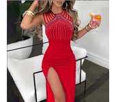 Party bright sequins - retro disco yle with side openings pleats, elegant cocktail dress women, perfect for parties, wdings,